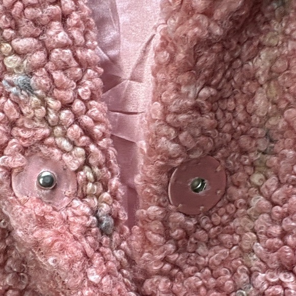 En Saison Pink and Gray Teddy Jacket - Picture 5 of 7
